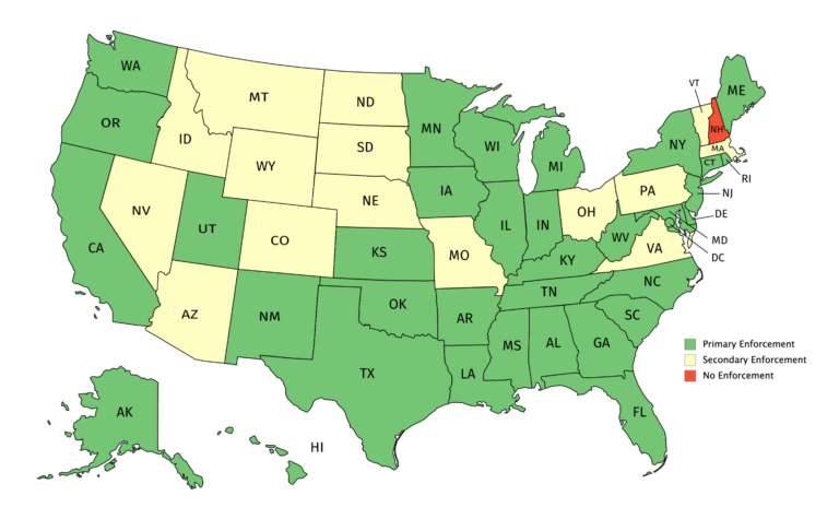 Current Seat Belt Laws in the United States - Maryland Highway Safety