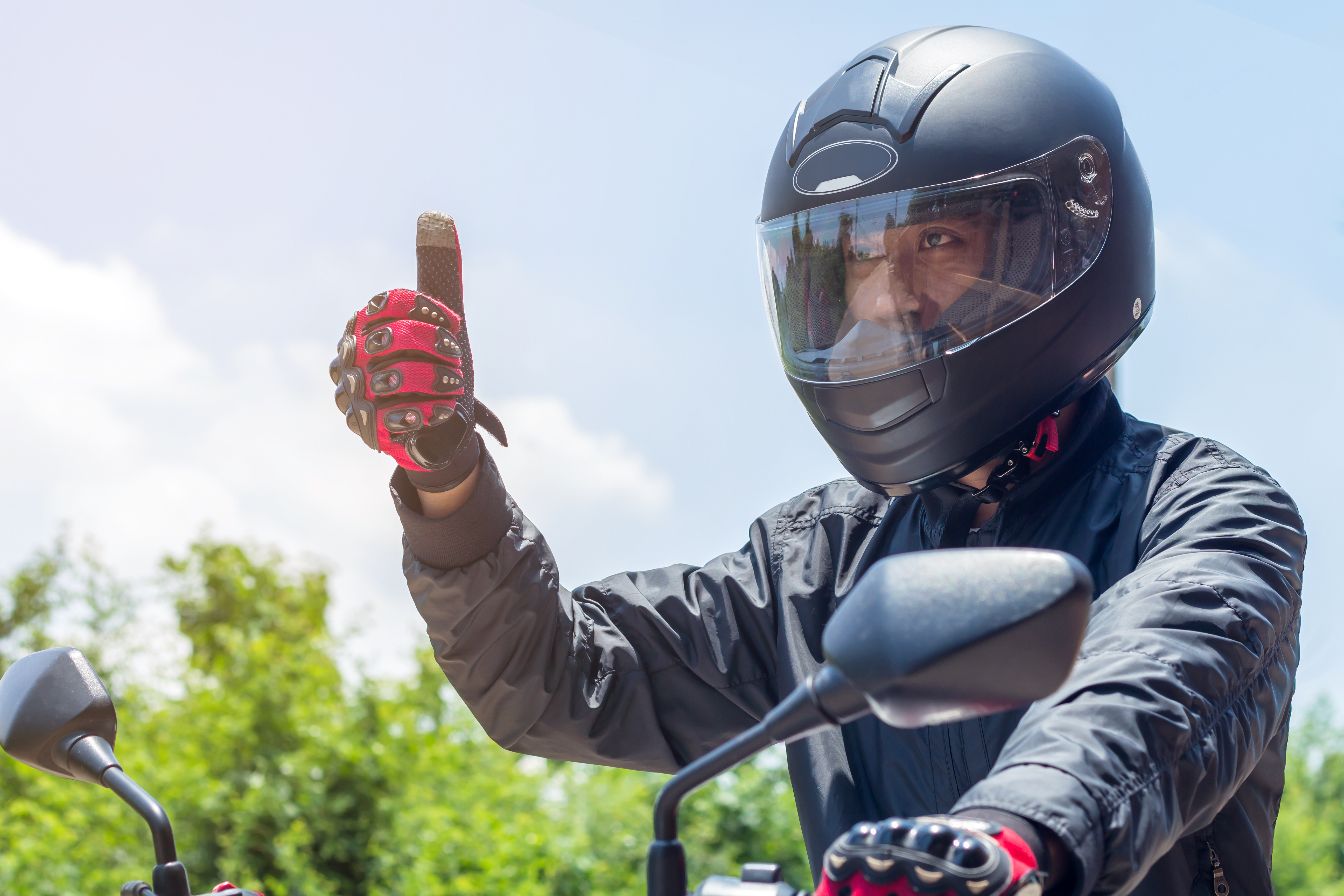 Motorcyclist helmet on sale